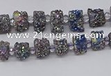 CNG3339 15.5 inches 6*8mm - 10*14mm nuggets plated druzy agate beads