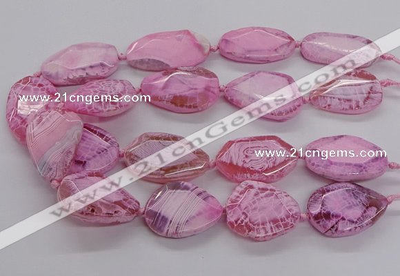 CNG3360 15.5 inches 30*35mm - 35*45mm faceted freeform agate beads