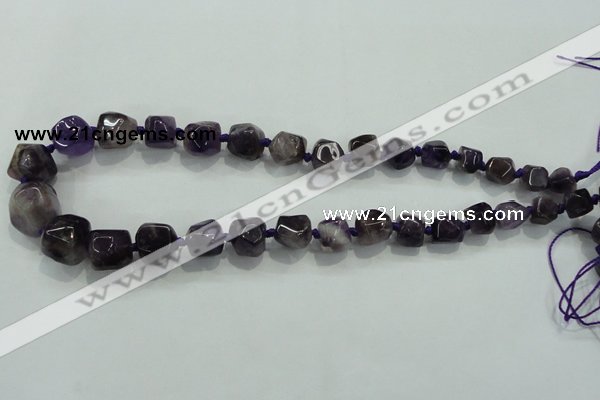 CNG337 15.5 inches 8*10mm - 15*18mm faceted nuggets amethyst beads