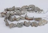 CNG3373 20*30mm - 30*45mm freeform plated druzy agate beads