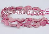 CNG3376 20*30mm - 30*45mm freeform plated druzy agate beads