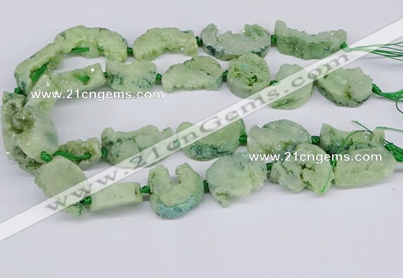 CNG3378 20*30mm - 30*45mm freeform plated druzy agate beads