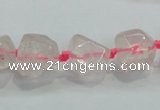 CNG339 15.5 inches 8*10mm - 15*18mm faceted nuggets rose quartz beads