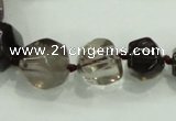 CNG340 15.5 inches 8*10mm - 15*18mm faceted nuggets smoky quartz beads