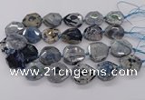 CNG3402 15.5 inches 28*30mm - 30*32mm faceted freeform agate beads