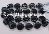 CNG3404 15.5 inches 28*30mm - 30*32mm faceted freeform agate beads