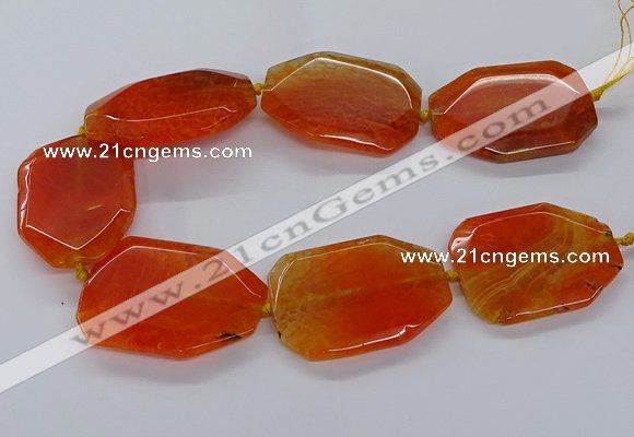 CNG3410 15.5 inches 38*50mm - 40*55mm faceted freeform agate beads