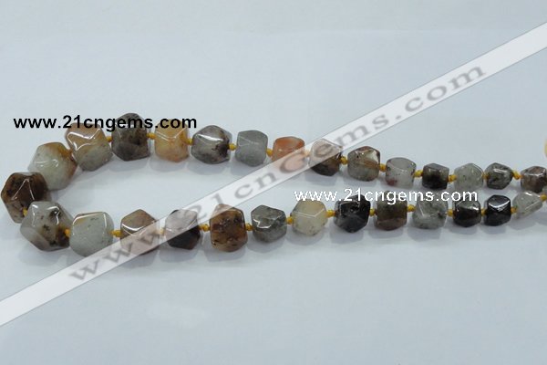 CNG342 15.5 inches 8*10mm - 15*18mm faceted nuggets colorfull-phantom beads