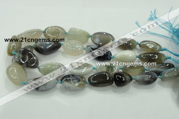 CNG345 15.5 inches 15*20mm - 20*28mm nuggets agate gemstone beads