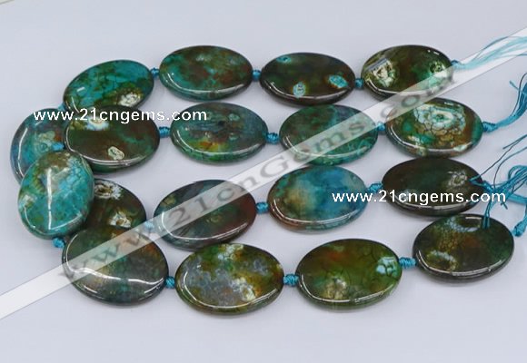 CNG3453 15.5 inches 30*40mm oval dragon veins agate beads