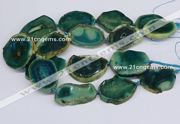 CNG3463 15.5 inches 35*40mm - 45*55mm freeform agate beads