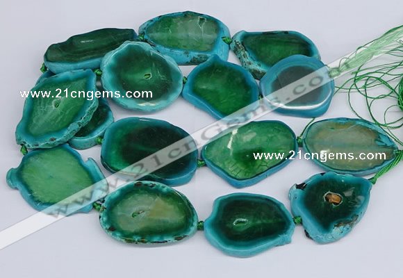 CNG3464 15.5 inches 35*40mm - 45*55mm freeform agate beads