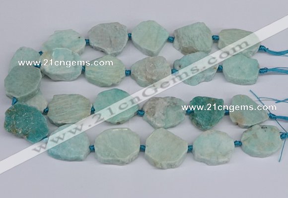 CNG3469 15.5 inches 20*25mm - 30*35mm freeform amazonite beads