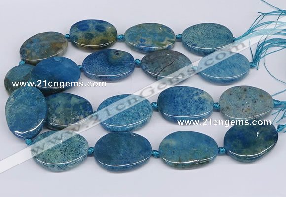 CNG3484 25*35mm - 30*40mm freeform chrysanthemum agate beads