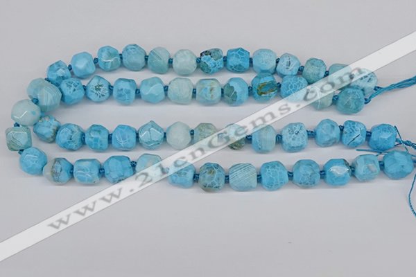 CNG3502 15.5 inches 12mm - 14mm faceted nuggets agate beads