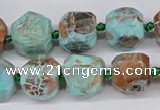 CNG3504 15.5 inches 12mm - 14mm faceted nuggets agate beads