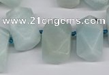 CNG3526 Top drilled  13*18mm - 15*20mm faceted nuggets amazonite beads