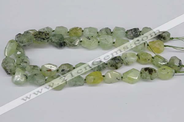 CNG3532 15.5 inches 12*16mm - 13*18mm faceted nuggets prehnite beads