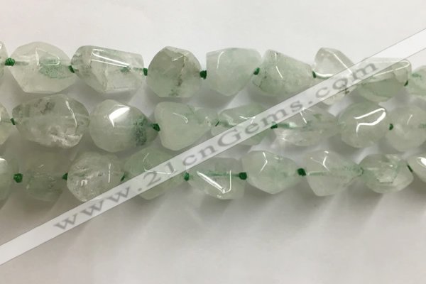 CNG3540 15.5 inches 8*12mm - 10*14mm nuggets green quartz beads