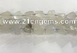 CNG3545 15*20mm - 20*25mm nuggets plated rough white crystal beads