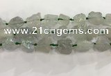 CNG3546 15*20mm - 20*25mm nuggets plated rough white crystal beads