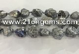 CNG3549 15*20mm - 20*25mm nuggets plated rough white crystal beads