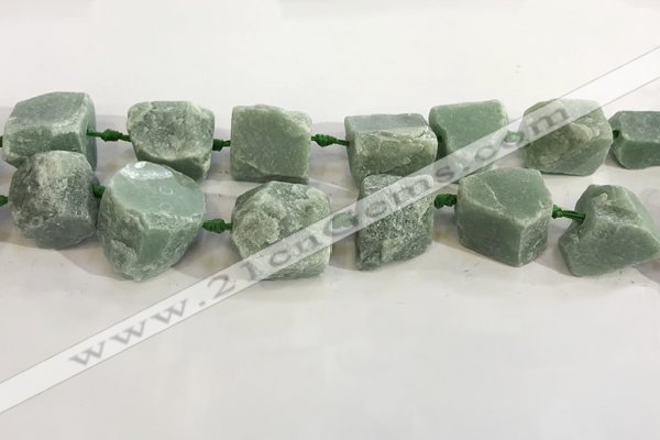 CNG3565 18*20mm - 25*30mm nuggets rough green aventurine beads