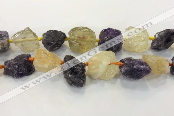 CNG3577 18*20mm - 25*30mm nuggets rough mixed quartz beads