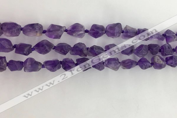 CNG3582 15.5 inches 8*10mm - 10*12mm nuggets matte amethyst beads