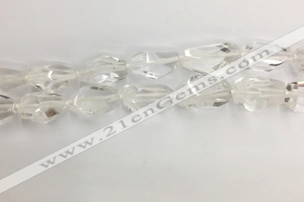 CNG3593 15*25mm - 20*35mm faceted nuggets white crystal beads