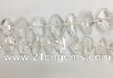 CNG3594 15*25mm - 25*35mm faceted nuggets white crystal beads