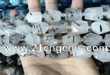 CNG3616 13*17mm - 18*22mm faceted nuggets black rutilated quartz beads