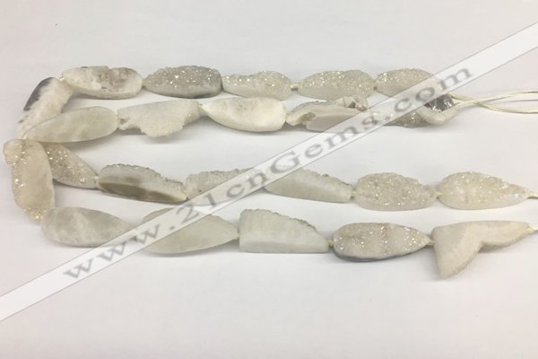 CNG3625 15.5 inches 12*35mm teardrop druzy agate beads