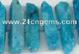 CNG3632 15.5 inches 5*30mm - 8*35mm sticks druzy agate beads