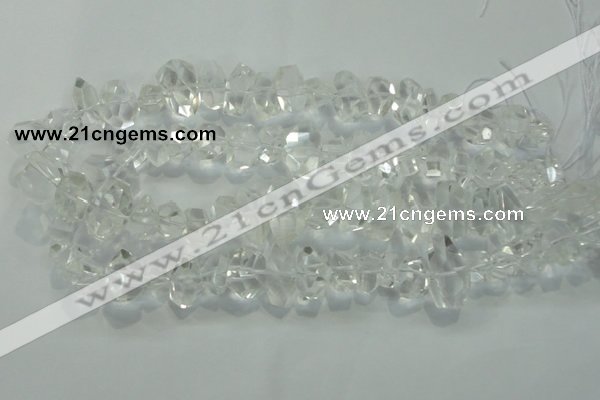 CNG365 15.5 inches 10*20mm faceted nuggets white crystal beads