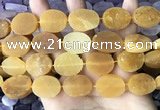 CNG3704 15.5 inches 15*20mm oval rough yellow jade beads