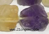 CNG3722 15.5 inches 15*20mm - 18*23mm nuggets rough amethyst & citrine beads