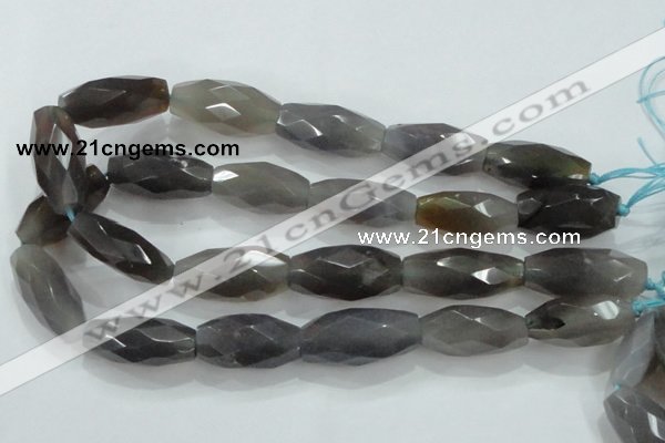 CNG373 15.5 inches 20*35mm faceted nuggets grey agate beads