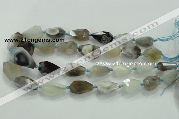 CNG375 15.5 inches 15*20mm – 20*35mm faceted nuggets agate beads