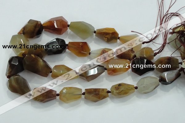 CNG383 15.5 inches 18*24mm – 25*32mm faceted nuggets agate beads