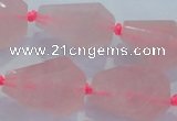 CNG384 15.5 inches 15*20mm – 25*30mm faceted nuggets rose quartz beads