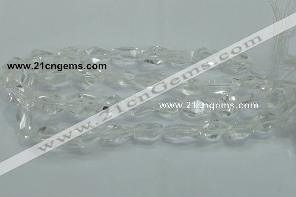 CNG402 15.5 inches 15*20mm faceted nuggets white crystal beads