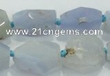 CNG404 15.5 inches 15*20mm - 18*30mm faceted nuggets blue chalcedony beads