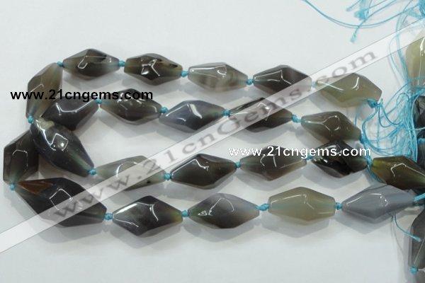 CNG412 15.5 inches 15*20mm - 18*35mm nuggets grey agate gemstone beads