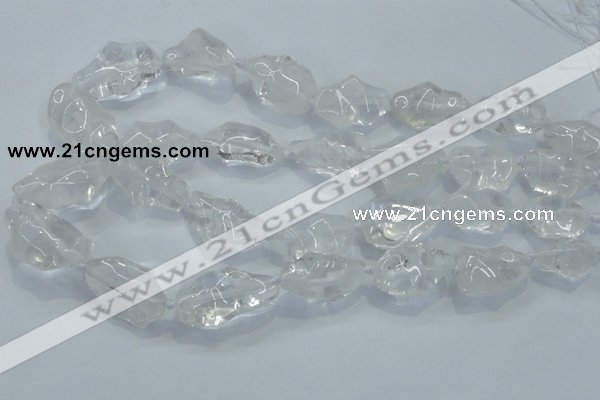 CNG421 15.5 inches 15*20mm - 18*28mm nuggets white crystal beads