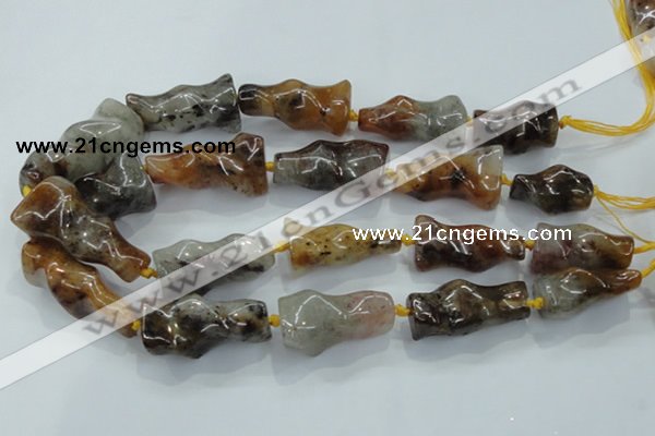 CNG425 15.5 inches 20*30mm - 20*45mm nuggets colorfull-phantom beads