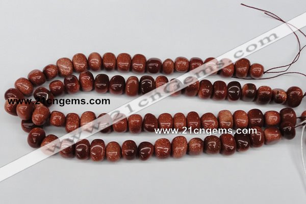 CNG43 15.5 inches 11*15mm nuggets goldstone gemstone beads