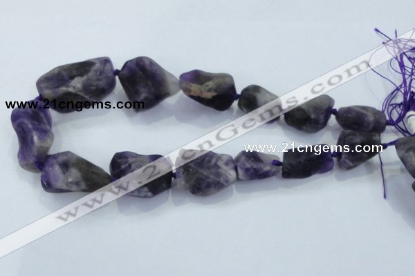 CNG435 15.5 inches 15*20mm – 20*32mm nuggets amethyst beads