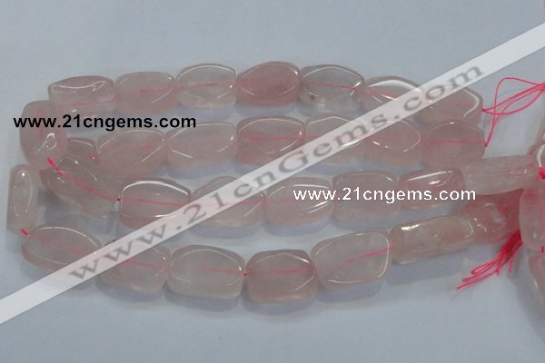 CNG450 15.5 inches 15*22mm faceted nuggets rose quartz beads