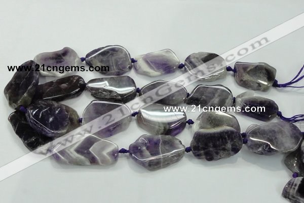 CNG453 15.5 inches 20*25mm - 25*40mm nuggets amethyst gemstone beads